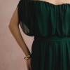 VESTIDO BIA OFF SHOULDER CHIFFON - VERDE EUCALIPTO