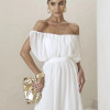 VESTIDO BIA OFF SHOULDER CHIFFON - OFF WHITE