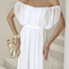 VESTIDO BIA OFF SHOULDER CHIFFON - OFF WHITE