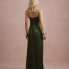 VESTIDO DE FESTA ITÁLIA T.Q.C PREGAS CINTURA - VERDE OLIVA