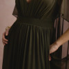VESTIDO DE FESTA ANGELINA MANGA CAPA - VERDE OLIVA