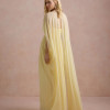 VESTIDO DE FESTA ANGELINA MANGA CAPA - AMARELO