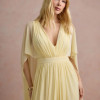 VESTIDO DE FESTA ANGELINA MANGA CAPA - AMARELO