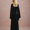 VESTIDO DE FESTA AURA SAIA TRANSPASSADA - PRETO