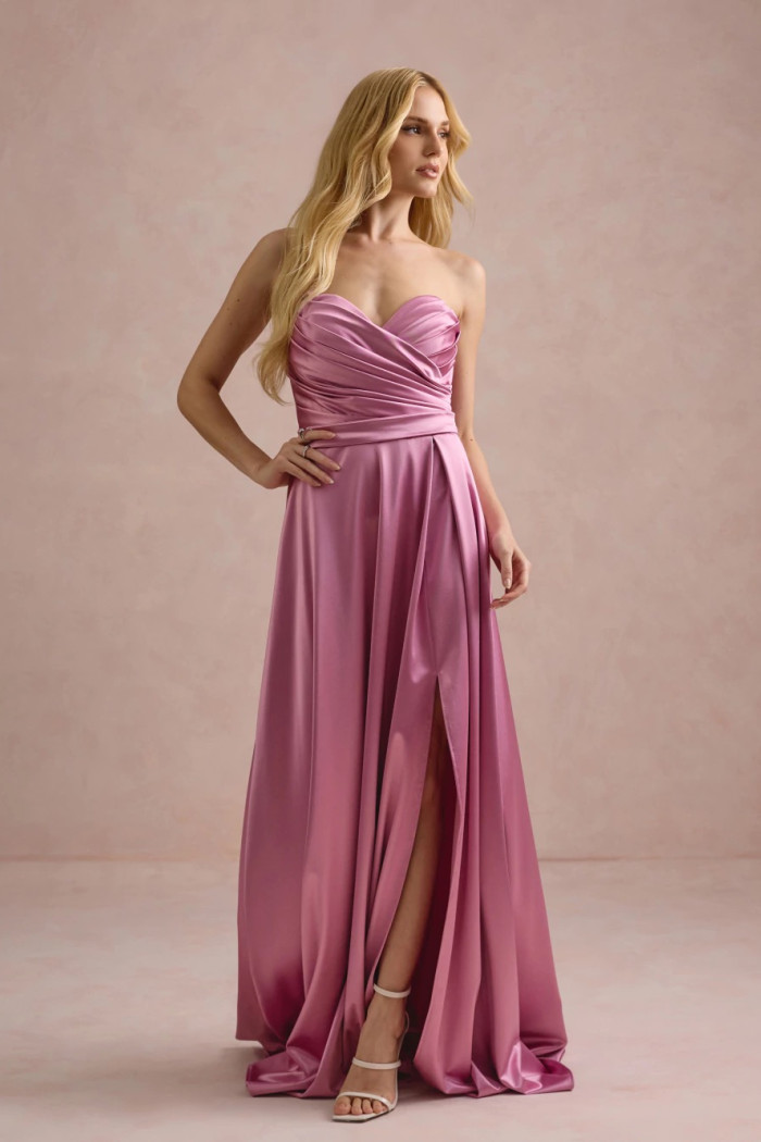 VESTIDO DE FESTA ÂNGELA CREPE ACETINADO - ROSA