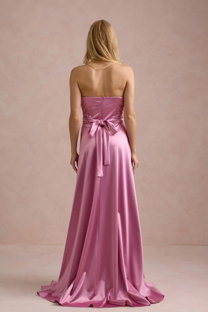 VESTIDO DE FESTA ÂNGELA CREPE ACETINADO - ROSA