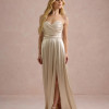 VESTIDO DE FESTA ÂNGELA CREPE ACETINADO - CHAMPAGNE