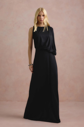 VESTIDO DE FESTA FILIPINAS JERSEY - PRETO