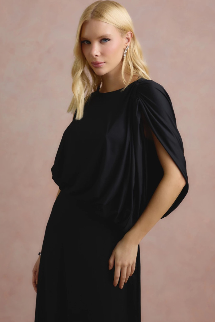 VESTIDO DE FESTA FILIPINAS JERSEY - PRETO