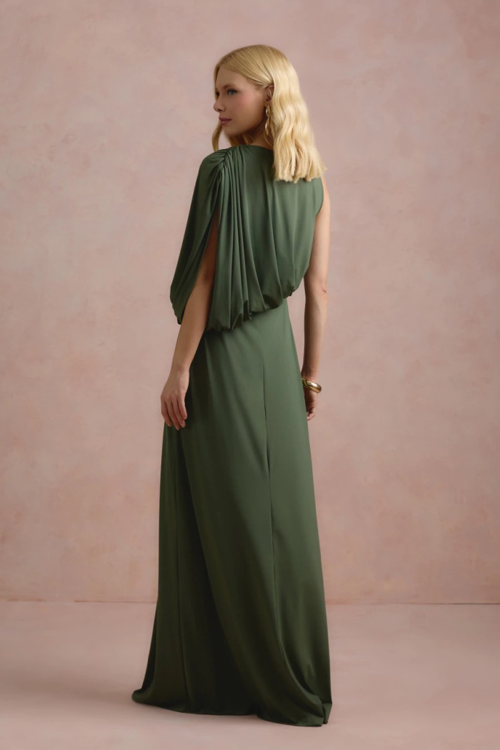 VESTIDO DE FESTA FILIPINAS JERSEY - VERDE OLIVA