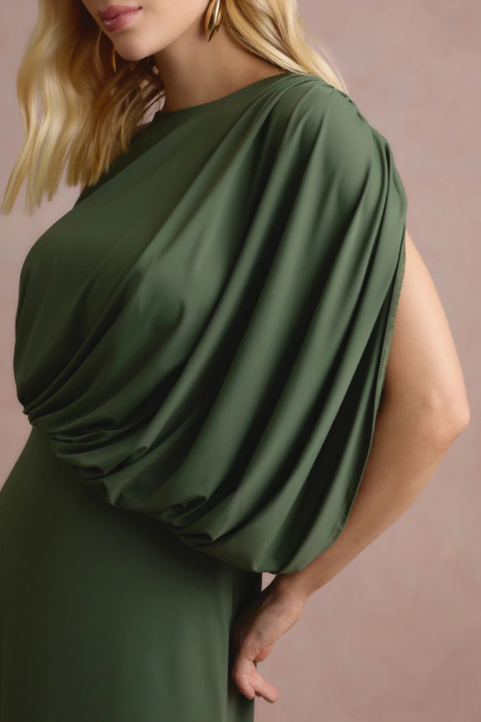 VESTIDO DE FESTA FILIPINAS JERSEY - VERDE OLIVA