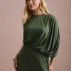 VESTIDO DE FESTA FILIPINAS JERSEY - VERDE OLIVA