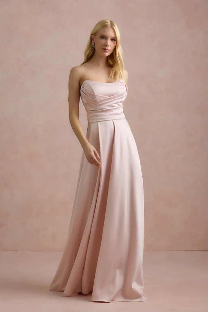VESTIDO DE FESTA BRENDA T.Q.C LONGO FENDA - ROSA
