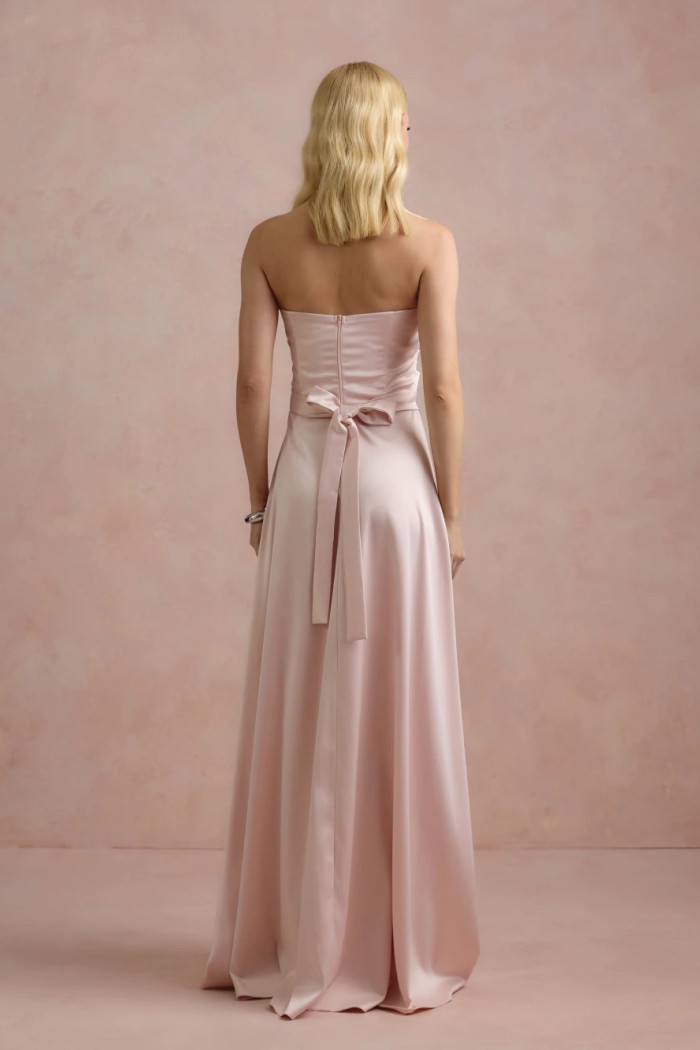 VESTIDO DE FESTA BRENDA T.Q.C LONGO FENDA - ROSA