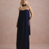 VESTIDO LONGO FIORELLA FAIXA CHOKER - AZUL MARINHO