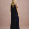 VESTIDO LONGO FIORELLA FAIXA CHOKER - AZUL MARINHO