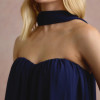 VESTIDO LONGO FIORELLA FAIXA CHOKER - AZUL MARINHO