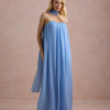 VESTIDO LONGO FIORELLA FAIXA CHOKER - AZUL SERENITY