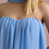 VESTIDO LONGO FIORELLA FAIXA CHOKER - AZUL SERENITY