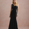 VESTIDO DE FESTA GLAM CREPE ACETINADO - PRETO