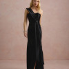 VESTIDO DE FESTA GLAM CREPE ACETINADO - PRETO