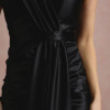 VESTIDO DE FESTA GLAM CREPE ACETINADO - PRETO