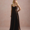 VESTIDO DE FESTA NORUEGA CREPE ACETINADO - MARROM