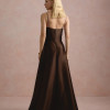VESTIDO DE FESTA NORUEGA CREPE ACETINADO - MARROM