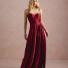 VESTIDO DE FESTA NORUEGA CREPE ACETINADO - VINHO