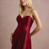 VESTIDO DE FESTA NORUEGA CREPE ACETINADO - VINHO