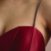 VESTIDO DE FESTA NORUEGA CREPE ACETINADO - VINHO