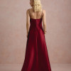 VESTIDO DE FESTA NORUEGA CREPE ACETINADO - VINHO