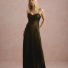 VESTIDO DE FESTA TANGARÁ PLISSADO - VERDE OLIVA