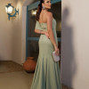 VESTIDO DE FESTA THAISE LAÇO OMBRO - VERDE OLIVA