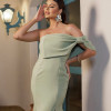 VESTIDO DE FESTA THAISE LAÇO OMBRO - VERDE OLIVA
