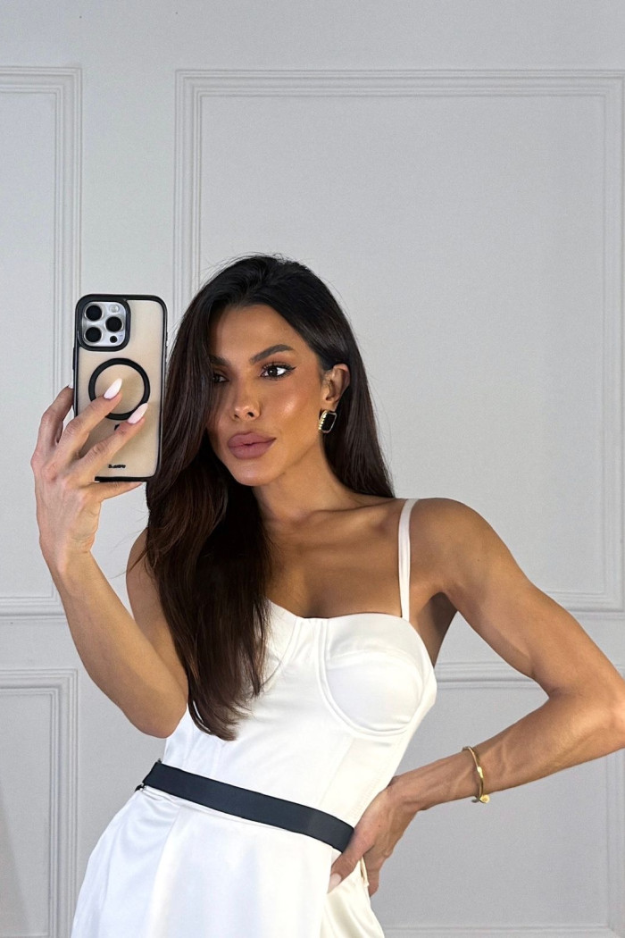 VESTIDO CURTO CORSET CELEBRATION - OFF WHITE