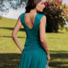 VESTIDO LONGO KOURTNEY DRAPEADO FENDA - TRANSFORMATIVE TEAL