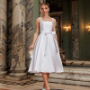 VESTIDO MIDI SINGAPURA ZIBELINE FAIXA AMARRAÇÃO NOIVINHAS - OFF WHITE