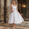 VESTIDO MIDI SINGAPURA ZIBELINE FAIXA AMARRAÇÃO NOIVINHAS - OFF WHITE