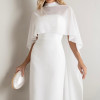 VESTIDO TAMIRES T.Q.C ALFAIATARIA COM CAPA CHIFFON NOIVINHAS - OFF WHITE