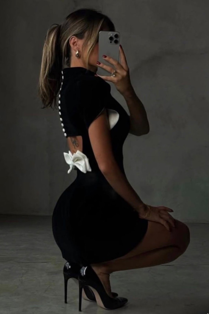VESTIDO CARTAGENA CURTO ALFAIATARIA BICOLOR