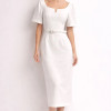 VESTIDO ALINE MIDI TUBINHO COM MANGA - OFF WHITE