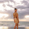 CONJUNTO CROPPED E SAIA EM PAETÊ VIVIAN - DOURADO