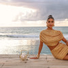 CONJUNTO CROPPED E SAIA EM PAETÊ VIVIAN - DOURADO