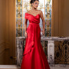 VESTIDO DE FESTA ANA CLARA UM OMBRO ZIBELINE - VERMELHO