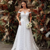 VESTIDO DOMINIQUE TULE BORDADO OMBRO A OMBRO NOIVINHAS - BRANCO
