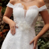 VESTIDO DOMINIQUE TULE BORDADO OMBRO A OMBRO NOIVINHAS - BRANCO
