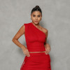 SAIA FRANZIDA TIRAS LATERAIS - VERMELHO
