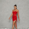 SAIA FRANZIDA TIRAS LATERAIS - VERMELHO