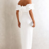 VESTIDO OMBRO A OMBRO MIDI BABADOS PATY - BRANCO